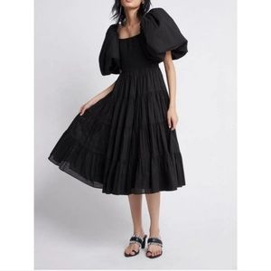 Aje Cherished black midi dress au12/us8